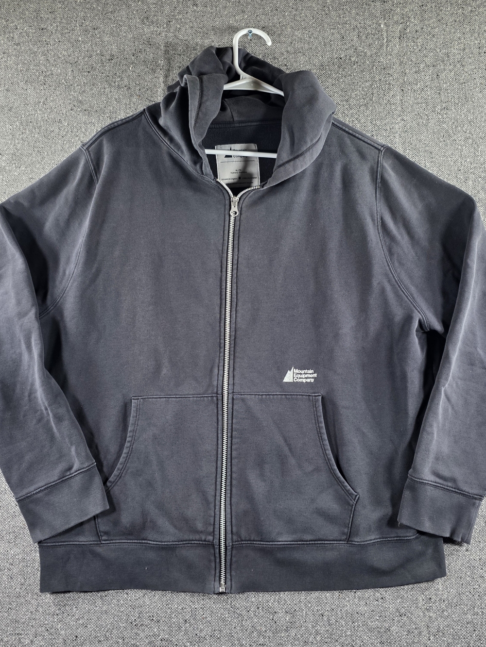 MEC Mountain Equipment Company Women's XL Full Zip Hoodie Organic Cotton Gray